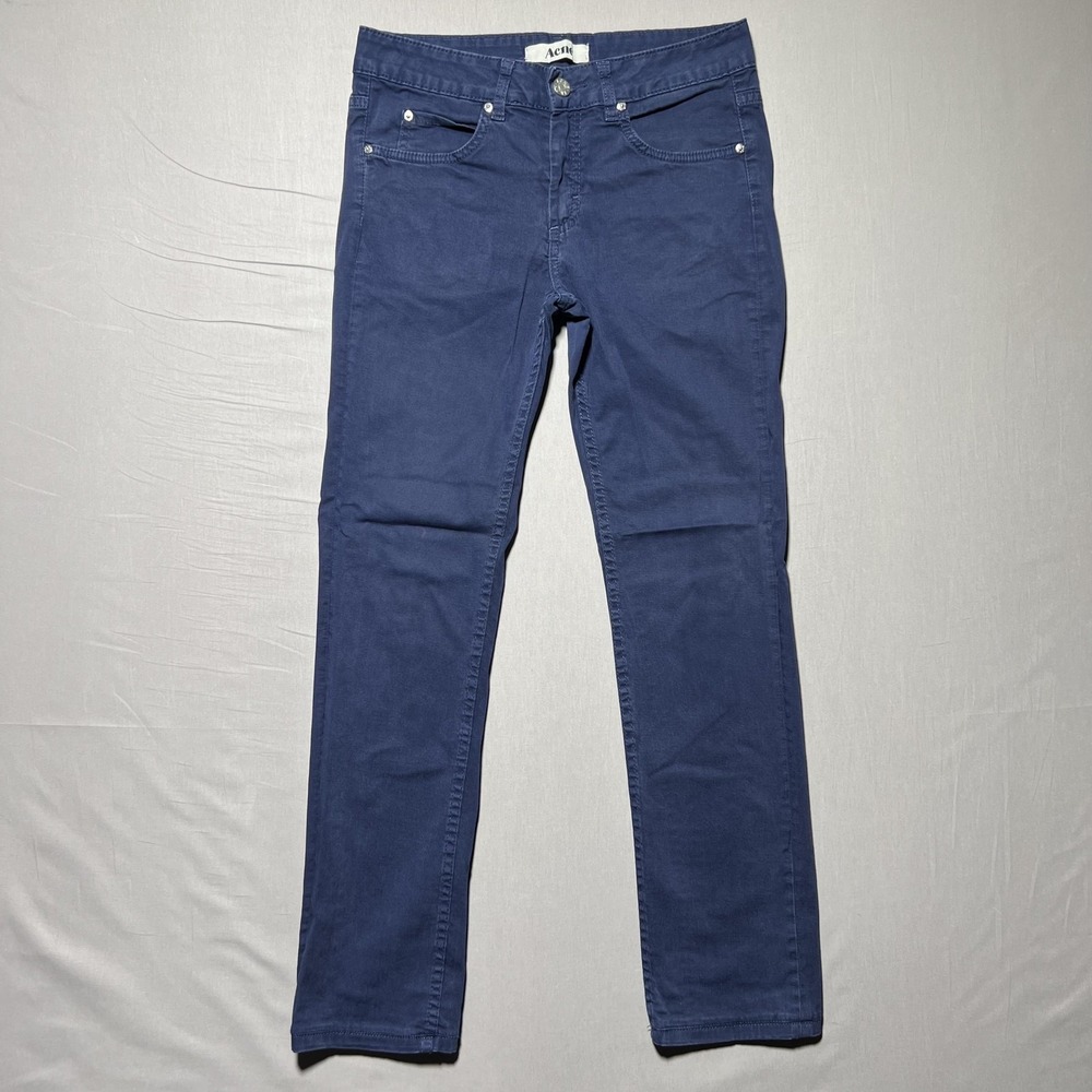 Acne‎ Jeans Womens 28 HEX Summer Blue Straight Leg Pants Stretch Casual